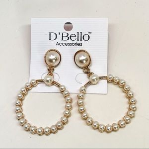 Beautiful Faux Pearl Hanging Round Earrings